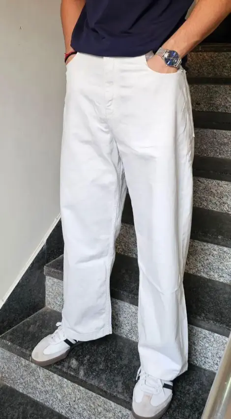 Jean Homme uni blanc BAGGY FIT
