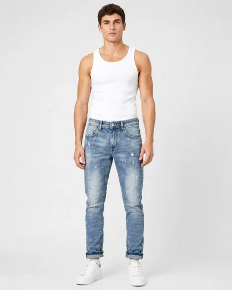 Jean Slim Bleu Clair Délavé
