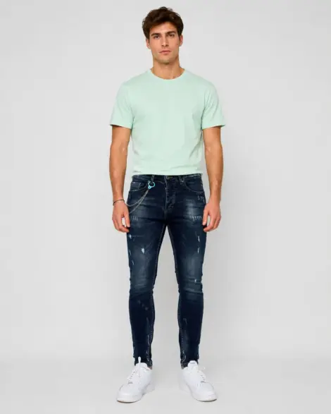 Jean Slim Bleu Foncé Chain