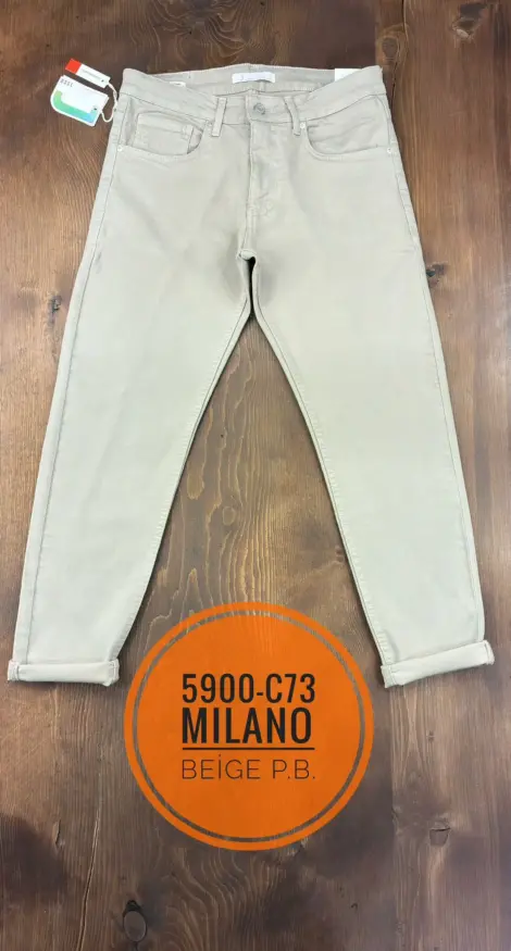 Jean uni homme beige SLIM TAPERED