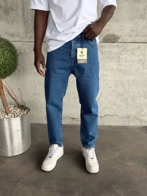 Jean uni homme bleu BOYFRIEND FIT