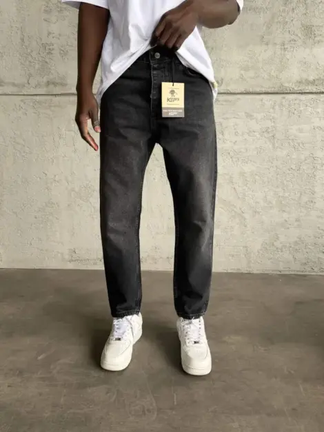 Jean uni homme gris BAGGY FIT