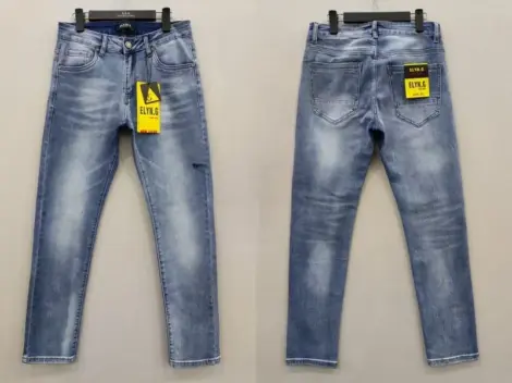 Jean uni homme gris simple coupe SLIM