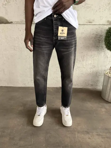 Jean uni noir Homme boyfriend fit