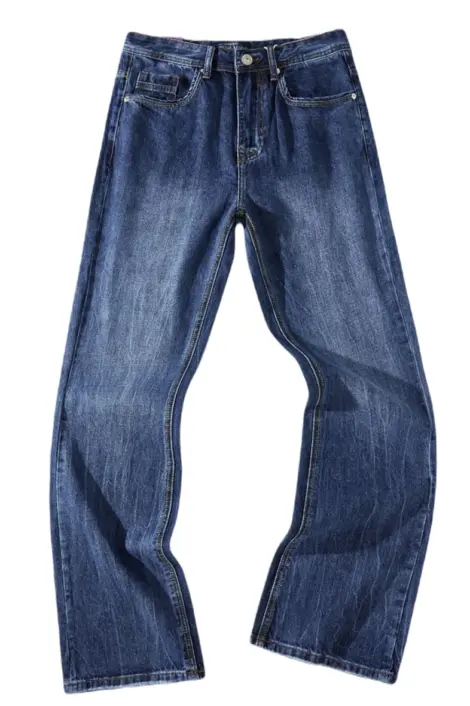 Jeans bleu coupe large homme effet délavé