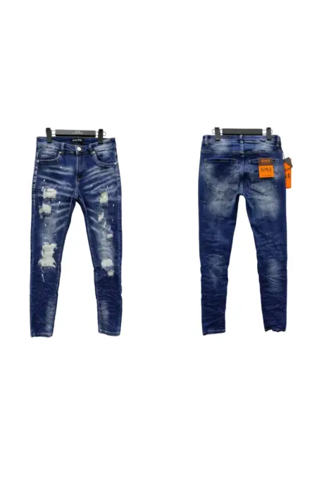 Jeans déchiré slim effet délavé homme
