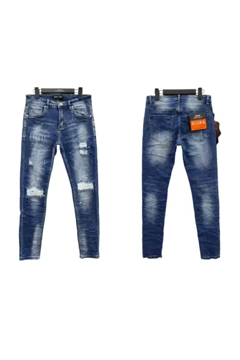 Jeans déchiré slim effet délavé homme