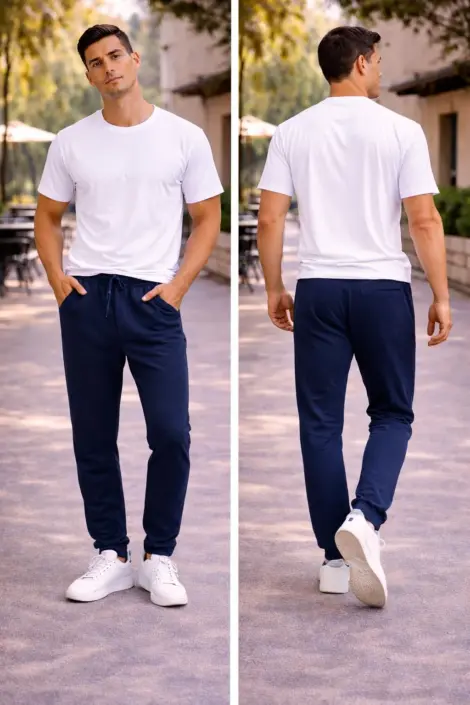 Jogging Homme Bleu Marine Casual Confort