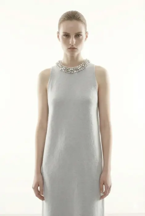 Justine&co robe en maille précieuse au Col Bijou