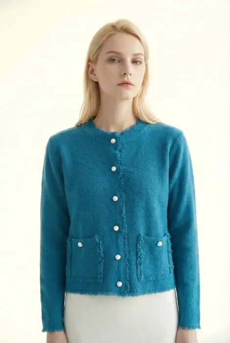Justine&co Gilet Sophistiqué en Maille Texturée