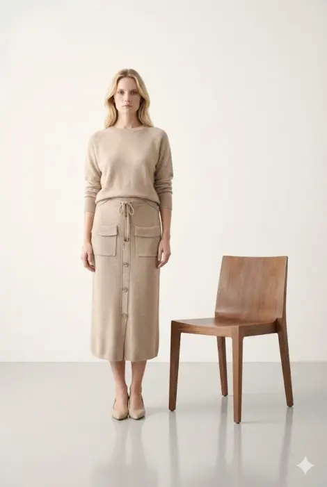 Justine&co Jupe midi en maille
