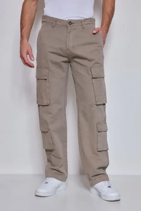 Pantalon cargo uni homme