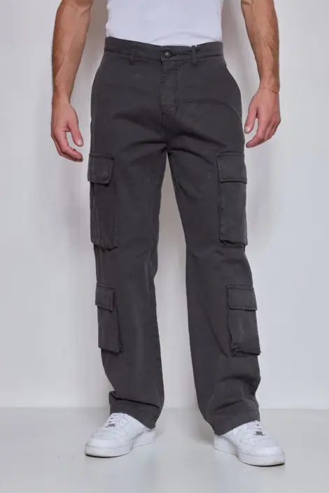 Pantalon cargo uni homme