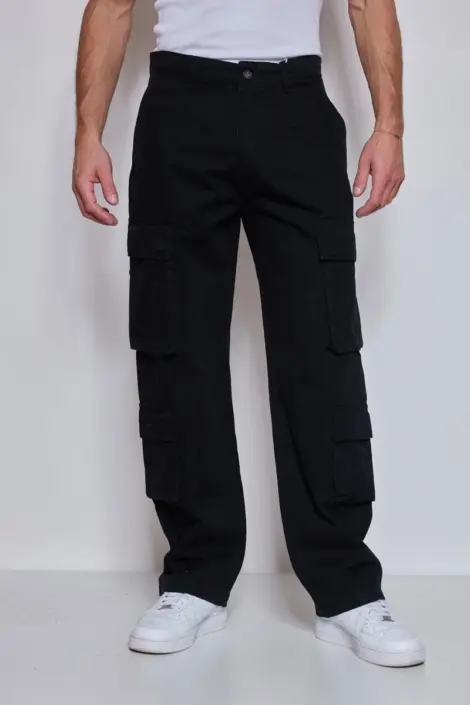 Pantalon cargo uni homme