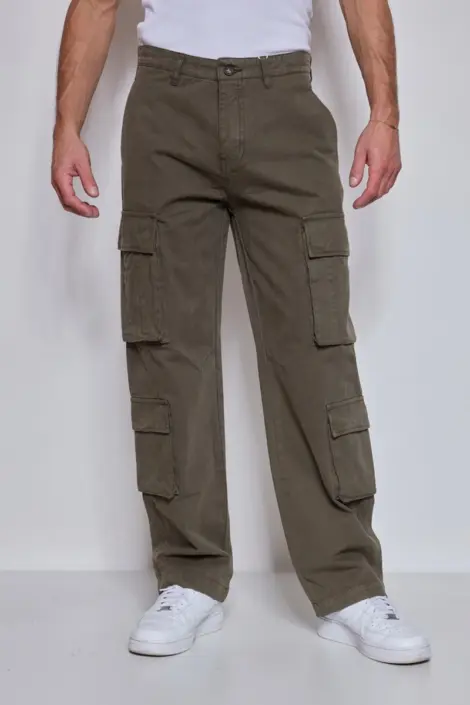 Pantalon cargo uni homme