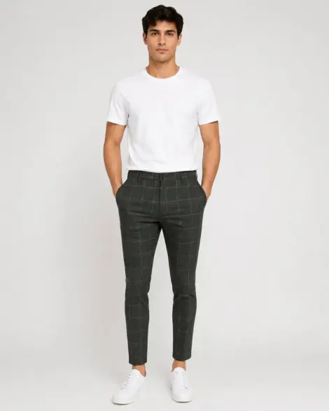 Pantalon Carreaux Chic Fit