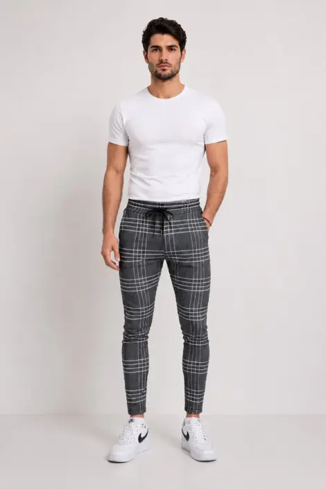 Pantalon Carreaux Élégance