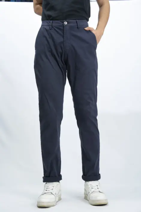 PANTALON CHINO COUPE REGULAR SIMPLE UNI HOMME