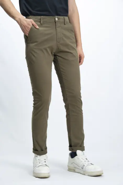 PANTALON CHINO COUPE REGULAR SIMPLE UNI HOMME