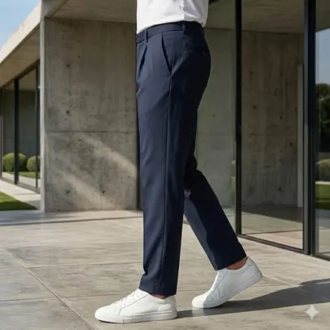 Pantalon chinos uni homme coupe droite classique pince, avec bouton à la taille et élastique