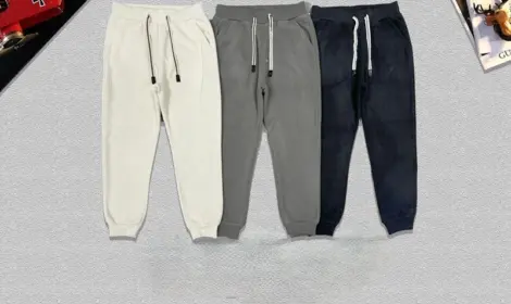 Pantalon homme uni avec cordon et serrage à la cheville