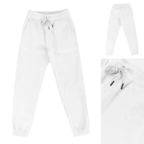 Pantalon jogging uni homme avec cordon de serrage à la taille et aux chevilles