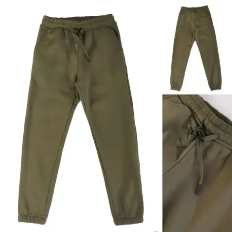 Pantalon jogging uni homme avec cordon de serrage à la taille et aux chevilles