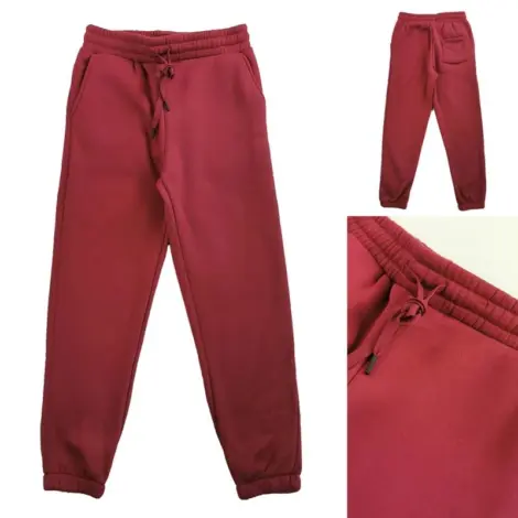 Pantalon jogging uni homme avec cordon de serrage à la taille et aux chevilles