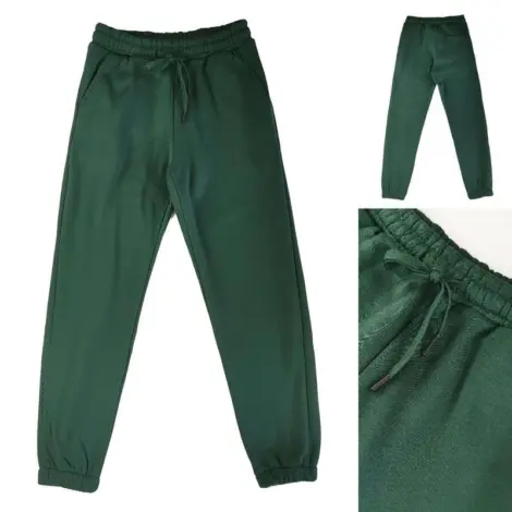 Pantalon jogging uni homme avec cordon de serrage à la taille et aux chevilles
