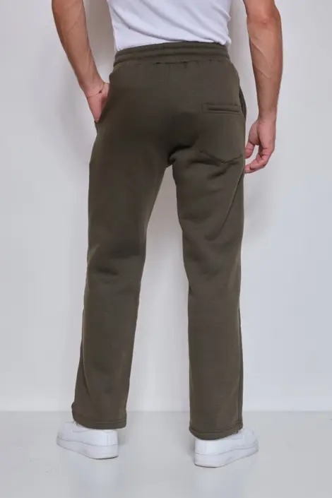 Pantalon jogging uni homme avec cordon de serrage à la taille