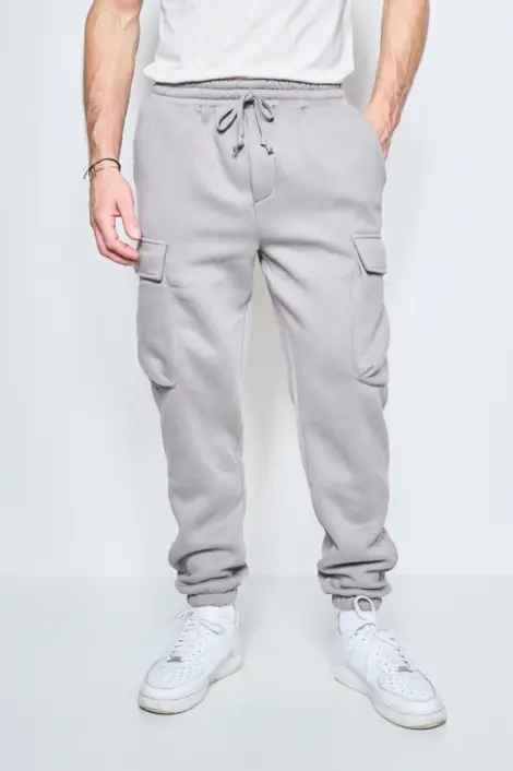 PANTALONS JOGGING CARGO UNI HOMME COTON CORDON SERRAGE