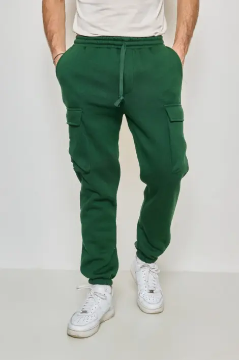PANTALONS JOGGING CARGO UNI HOMME COTON CORDON SERRAGE