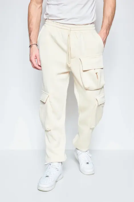 PANTALONS JOGGING CARGO UNI HOMME COTON MULTIPOCHE