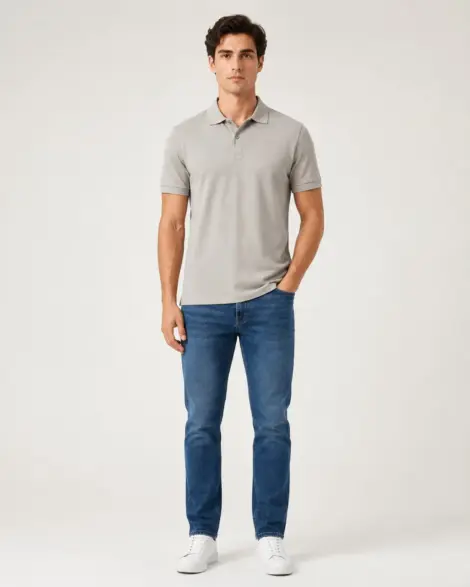 Polo Beige Piqué Classic