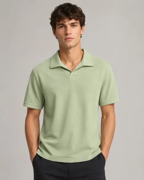 Polo Open Collar Light Texture