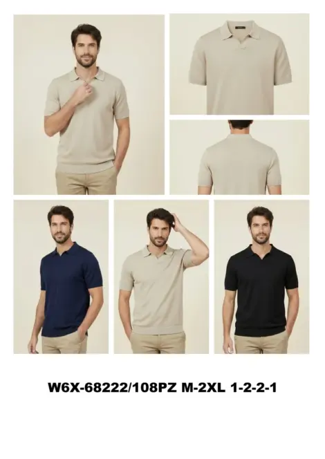Polo uni homme a col ouvert