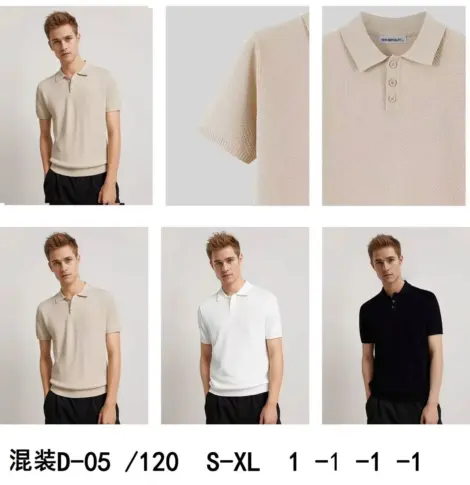 Polo uni homme, col à boutons cintré à la hanche