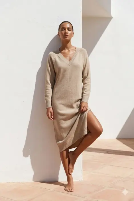 Robe en maille longue