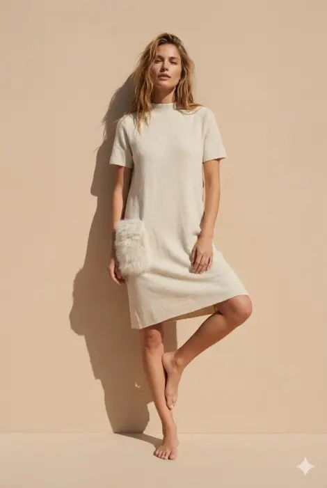 Robe maille douceur plume