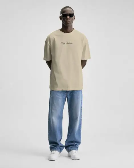 T-shirt Beige Graphic Back
