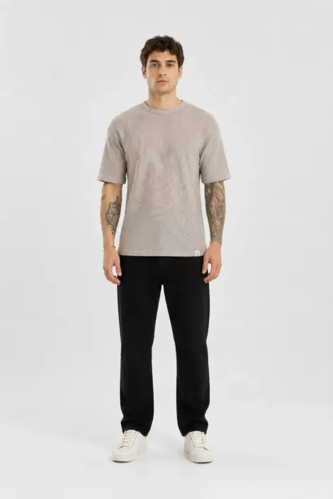 T-shirt Beige Texturé Casual