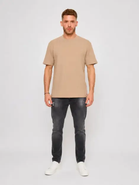 T-shirt Beige Texturé
