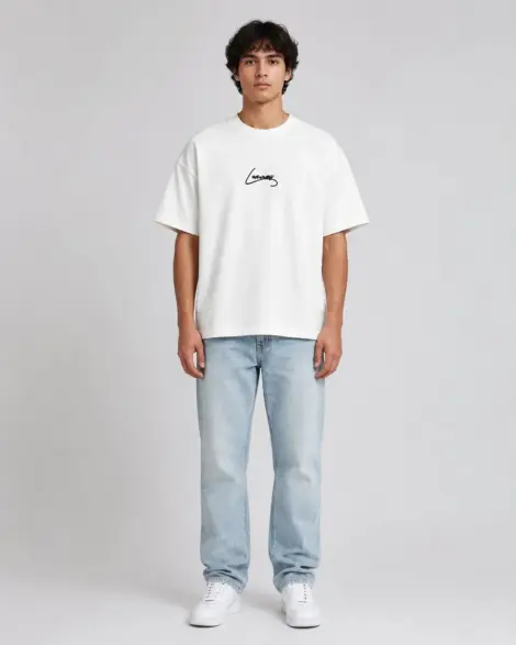 T-shirt Blanc Broderie Modern