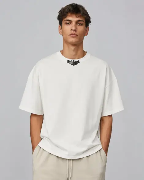 T-shirt Blanc Graphic Back