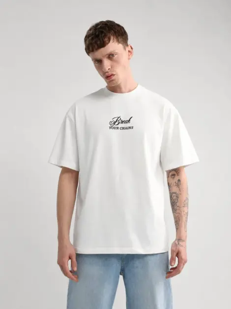 T-shirt Blanc Graphic Front Back