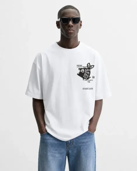 T-shirt Blanc Graphic Street