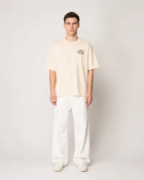 T-shirt Floral Artistique Blanc