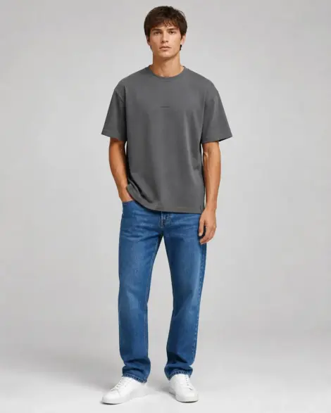 T-shirt Gris Foncé Graphic