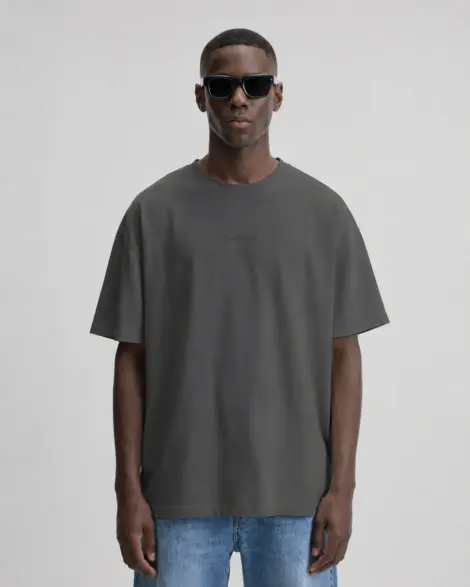 T-shirt Gris Foncé Oversize Graphic