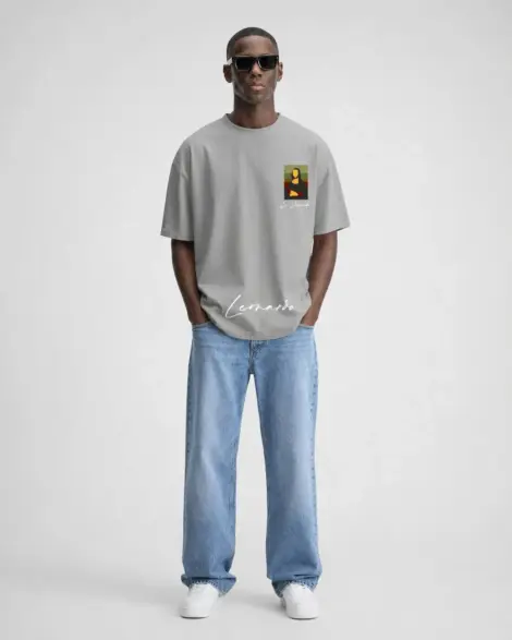 T-shirt Gris Mona Lisa Graphic